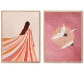 Set de 2 cuadros calidad premium con marco de madera - 30x40 cm o 50x70 cm - POSTER LAB