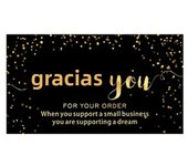 50pcs Black Matte Golden Thank You Cards For Small Business Gifts Boxes Decoration Greeting Labels Packing Supplies