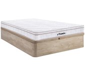 Vente-unique - Conjunto somier canapé 160 x 200 cm natural claro + colchón de muelles de 3 zonas y memoria de forma de 20 cm de grosor - WOLKENTANZ de YSMÉE