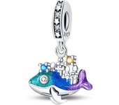 Ocean Series 925 Silver Luminous Shell Pearl Fishtail Tortoise Charms Beads Fit Pandora 925 Original Bracelets Fine DIY Jewelry