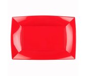 MONOUSO | Bandeja Reutilizable PP Rojo Nice 28x19cm (12 Uds)