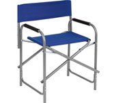 Silla de Director Plegable de Acero Tubular para Camping, Playa, Pesca, jardín, Ahorra Espacio, con reposabrazos Acolchados de Esponja, 56x44x76 cm (Azul)