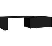 vidaXL Mesa de centro madera contrachapada 150x50x35 cm Blanco brillante, Blanco, Negro Mesita de Salón o Comedor o Auxiliar Mesa de Café Meuble Salón
