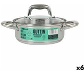 Cacerola con Tapa de Cristal Quttin Caesar Acero ø 18 x 7 cm (6 Unidades)