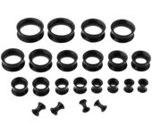 22pcs 8G-3/4 Ultra Thin Silicone Double Flared Flexible Tunnel Ear Stretching Plug Gauge Kit - 11 Pairs