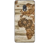 Tumundosmartphone Funda Gel Tpu para Alcatel 1C 2019 diseño Madera 07 Dibujos