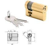 SANCO STORE - CVL Cilindro CVL 5982T / 26x42 Laton Pulido Leva Larga 1/2 Cilindro