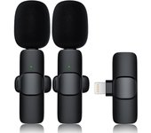 Micrófono de solapa inalámbrico para iPhone/iPad/computadora portátil, micrófono de solapa Plug-Play, micrófono inalámbrico con clip