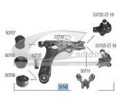 3RG INDUSTRIAL - Brazo Suspension Delantero Derecho - OEM 357407151 + 357407365 - Piezas para Coche Recambios Motor y Otras Partes de Vehículo - Compatible con los distintos Modelos de Coche.