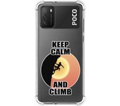 Tumundosmartphone Funda Silicona Antigolpes para Xiaomi POCO M3 / Redmi 9T diseño Mujer Escalada Dibujos