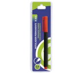Tradineur - Rotulador permanente con punta fina, trazo 0,4 mm, universal, secado rápido, resistente al agua, material oficina (Rojo)