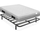 WIN REST- Pack Somier Metálico Flexy + Colchón Poseidón de 25cm. Transpirable con Visco Gel de Firmeza media, Fibra hipoalergénica Super Soft