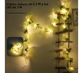 230cm Cherry Blossom LED Light Garland Artificial Flowers Vines For Wedding Party Home Decor Hanging Wall Garden Arches Ornament
