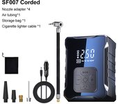 Inflador de neumáticos de coche inalámbrico, bomba de compresor de aire de 80W, inflador inalámbrico portátil con LED, salida USB para coche, bicicleta, motocicleta, bola