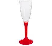MONOUSO | Copa Reutilizable PS Pie Rojo Transp. Cava 120ml 2P (20 Uds)