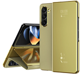 Flip Mirror Case for Samsung Galaxy Z Fold 6 5 4 3 Protective Cover Smart View Kickstand Shell Shockproof Cases