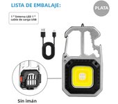 Rechargeable Mini COB Keychain Light, Multi-function Super Bright Flashlight, Outdoor Camping Light with Magnet, Screwdriver