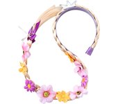 Girls Princess Costume Purple Rapunzel LED Light Up 2PCS Dress Fancy Birthday Carnival Party Elegant Children Clothing Halloween