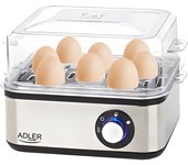 Adler AD-4486 Cuece Huevos Eléctrico para 8 Huevos - Acero Inoxidable - Ajuste de Cocción - Protección por Sobre Calentamiento - 800W - Libre de BPA