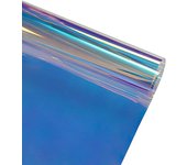 Blue Chameleon Window Film Rainbow Effect Clear Film Holographic PVC Static Cling Film for Home DIY Glass Decoration