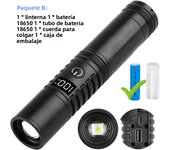 High Power Spotlight Long Range LED Flashlight With Power Type-C Charging Zoomable Aluminum Alloy Tactical Torch Outdoor Lantern