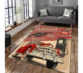 Vintage Classic Motorcycle Garage 3D Printed Carpet Living Room Retro Race Car Large Rug Home Decor Bedroom Non-Slip Floor Mat