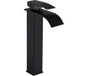 Caño, Cascada, Negro mate, rectangular