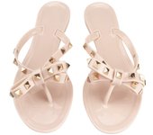 rivet flip-flops rivet jelly thong sandals with bow summer bow flat beach rain boots