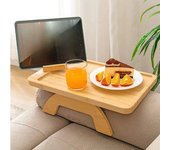 Bamboo Sofa Tray Table, Clip On Side Table Couch Arm With Phone Holder