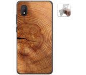 Tumundosmartphone Funda Gel Tpu para Alcatel 1B 2020 diseño Madera 04 Dibujos