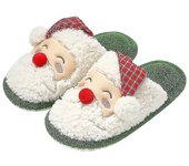 Zapatillas de Navidad de Santa Claus Zapatillas de espuma de Memoria Scuff Slip On Warm House Shoes Interior