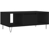 vidaXL Mesa de centro madera contrachapada 90x50x36,5 cm Blanco, Negro, Blanco brillante Mesita de Salón o Comedor o Auxiliar Mesa de Café Meuble Salón