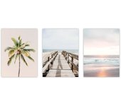 Set de 3 cuadros calidad premium con marco de madera - 30x40 cm o 50x70 cm - POSTER LAB