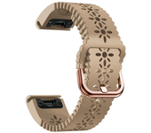 For Garmin Fenix 7S Pro 6S Pro 5S Plus Band Bracelet Silicone Quickfit 20mm Women Strap Rose Gold Buckle Breathable Watchband