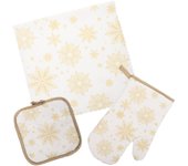 Juegos de manoplas y agarraderas para horno navideños Toallas de cocina navideñas Guantes de horno divertidos Guantes de horno antideslizantes Utensilios de cocina navideños Barbacoa para Navidad (copo de nieve)