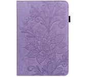 Luxury Business Flip Flower Texture Leather Tablet Case for Samsung TabA9 A9 Plus Solid Color Skin Feel Shockproof Protect Cover