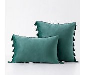 Black Cute Throw Pillow Covers with Handmade Tassels 30x50cm 45x45cm 50x50cm Velvet Solid Cushion Case for Couch Sofa Bedroom