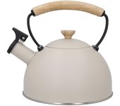 La Cafetiere Cafetière LCWHKETLAT - Hervidor de Agua con Mango de Madera, 2,5 L, Acero Inoxidable, Color Crema - Diseño Elegante