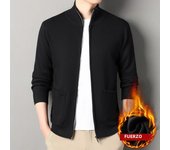 New Winter Men's Fleece Cardigan Knit Sweater Coat Casual Knitted Jacket High Quality Male Clothing Beige