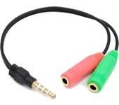 Adaptador de jack 3.5mm para audio cable conversor de audio para auriculares para S4 XBOX auriculares gaming cable doble jack