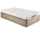 Vente-unique - Conjunto somier arcón natural claro + colchón de espuma 7 zonas 90 x 190 cm - STELO KIDS de MORGENGOLD