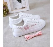 Zapatos casuales cómodos para mujeres, zapatos deportivos transpirables con cordón y flores, zapatos casuales primavera-verano,