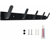 Perchero de pared con 5 ganchos para entrada, baño, cocina, dos métodos de instalación