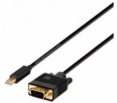 Cable Conversor Aisens A125-0362/ Mini DP Macho - VGA Macho/ 2m/ Negro