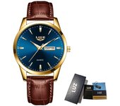 LIGE Fashion Luxury Quartz Man Watch Casual Classic Simple Leather Strap Men's Watches Waterproof Date Week Clocks Reloj Hombre