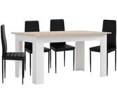 Pack Mesa de Comedor o Cocina + 4 Sillas en Polipiel/metal     Saldos y Stocks
