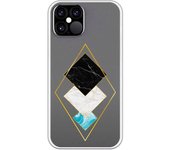 Funda compatible con iPhone 12 - 12 Pro - Rombos Marmol Dorado
