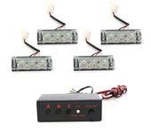 Car Front Grille Strobe Light 12V LED Flashing Emergency Lamp Police Warning Flash Signal Light Daytime Running Lights