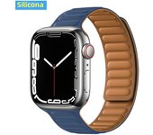 Leather Link for Apple Watch Band 45mm 41mm 40mm 44mm 49mm Original Magnetic Loop Bracelet IWatch Series 8 Ultra 3 SE 6 7 Strap