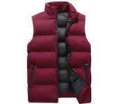 Chaleco cálido para hombre chaqueta sin mangas abrigo impermeable con cremallera cuello levantado, informal ropa de marca 2024